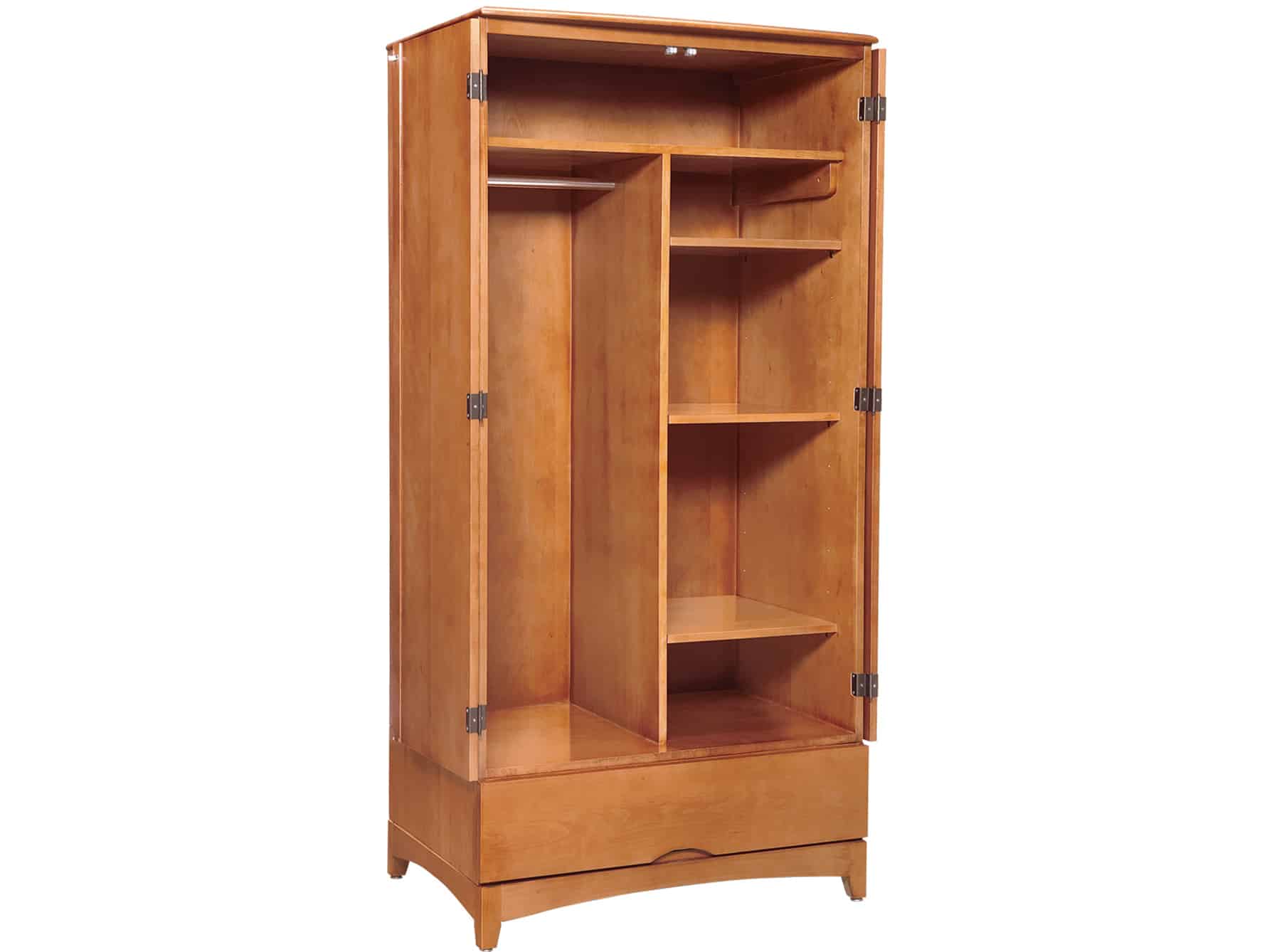 Beechwood Wardrobe, Shelves & Drawer