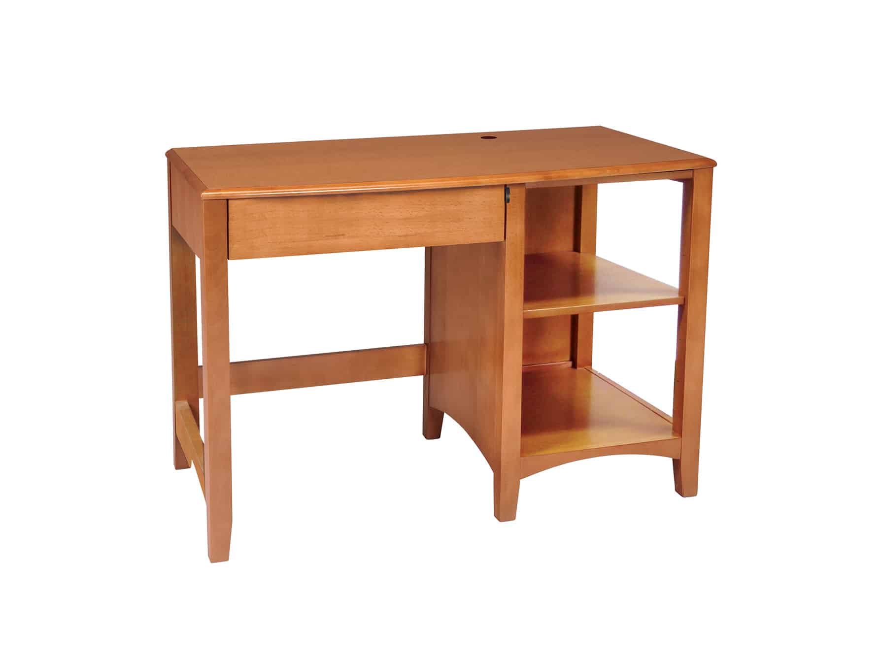 Beechwood Pedestal Desk, with Open Shelves