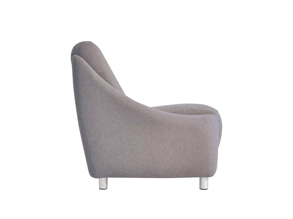 Side view Cavetto Chair with 1-Piece Back shown