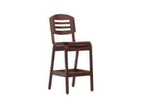 PlyLok Bar Stool with Wood Seat & Ladder Back