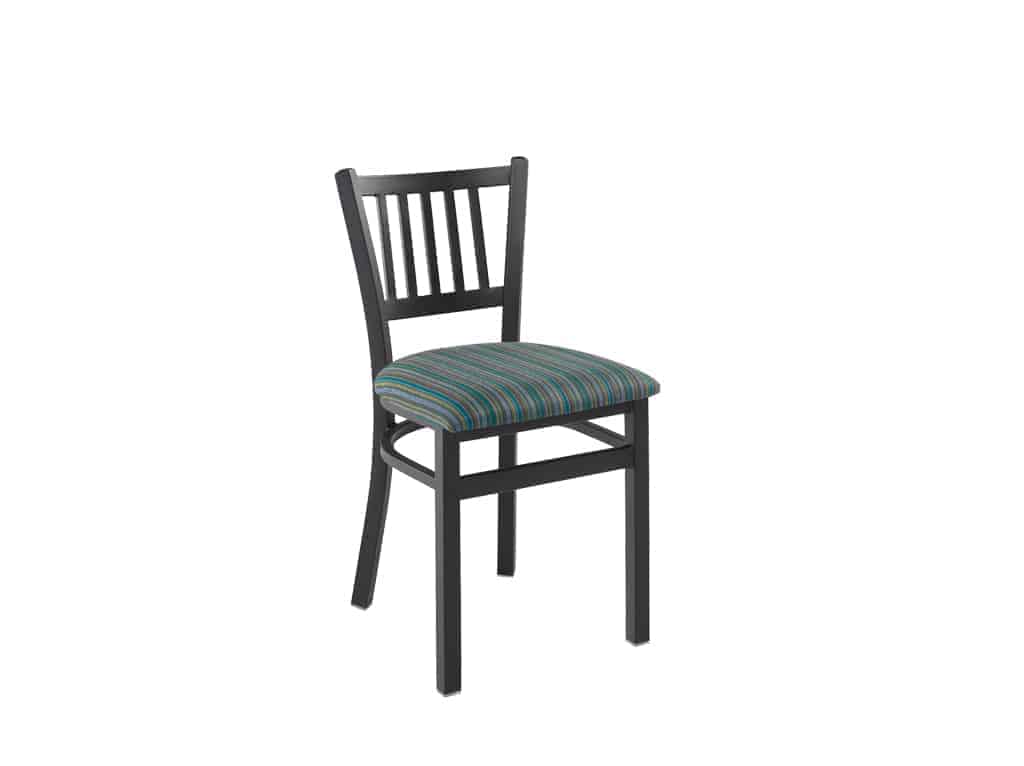 Bistro Metal Side Chair with Upholstered Seat