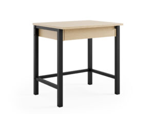 30" Metal Leg Writing Desk with Secure Drawer in Rift Oak