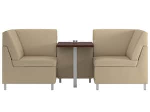 Rally Integrated Table, with Square Metal Feet