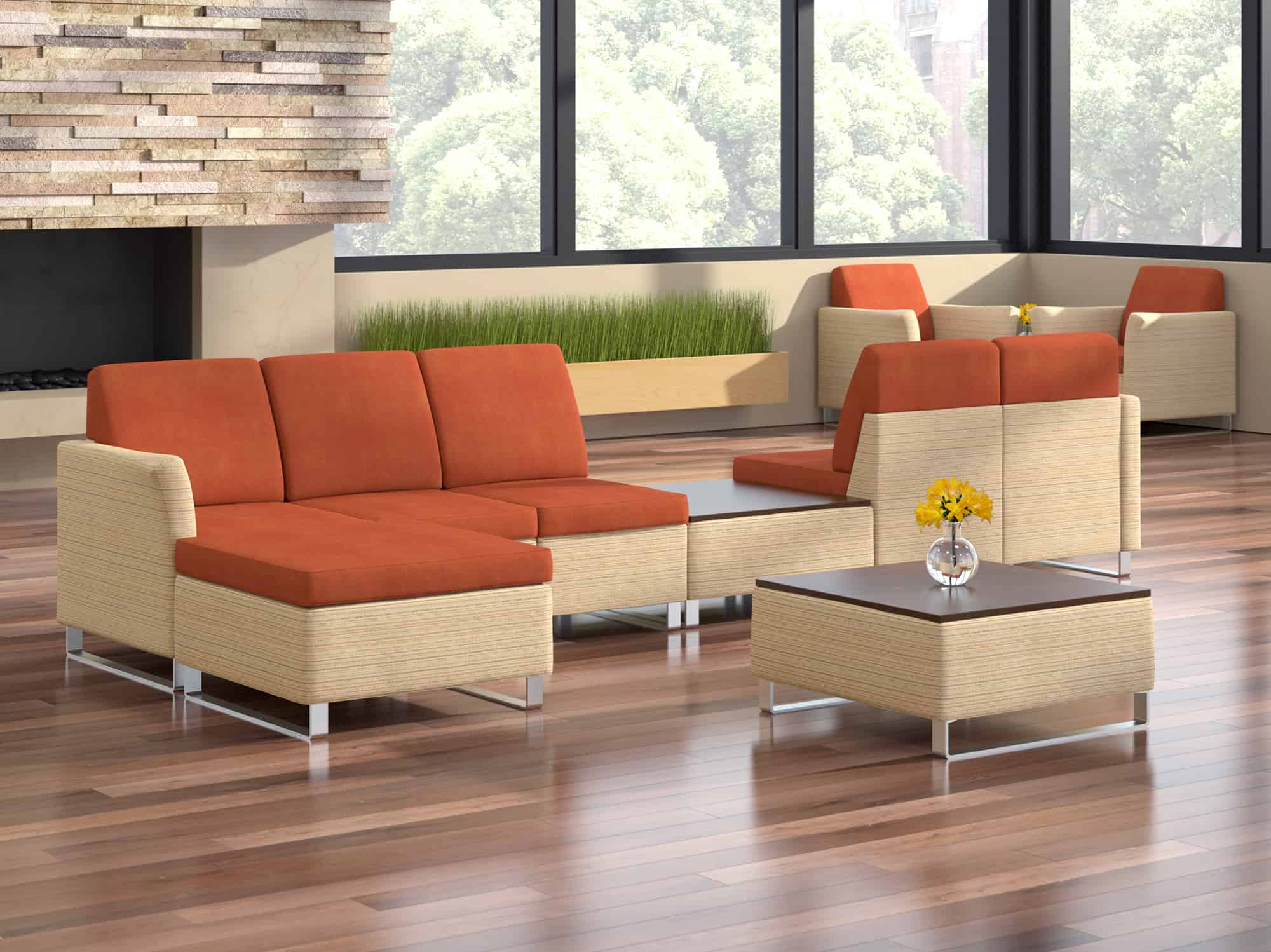Rally Modular Seating Collection in a lounge area at college