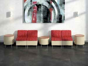 Rally Modular Seating Collection in a hallway area