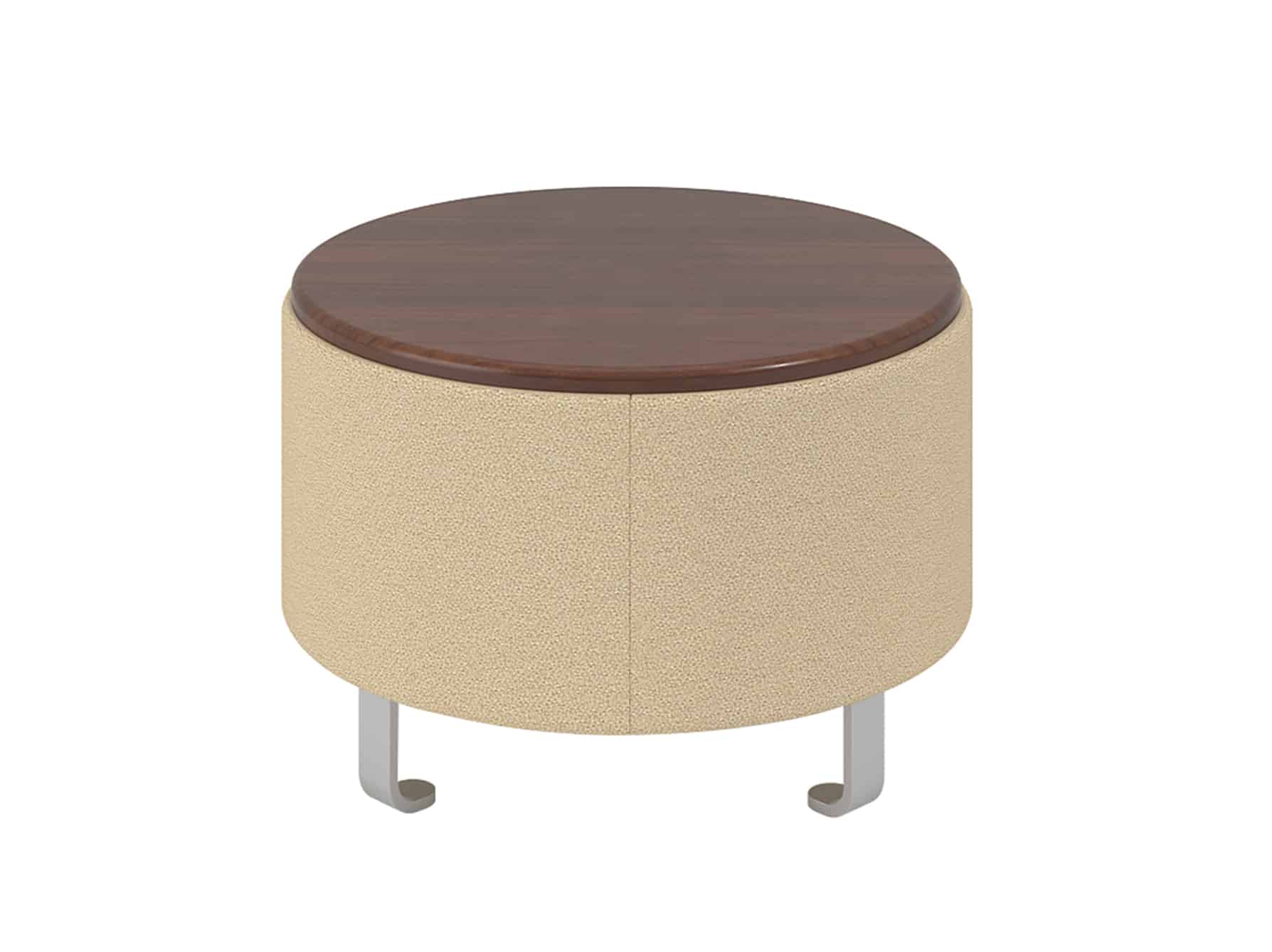 22" Round Ottomans with Low Table Top, Sled Feet