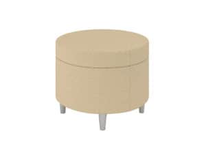 22" Round Ottomans with Round Metal Feet