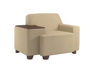 Puzzle Chair, with Upholstered Arm and Table Arm