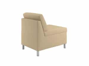 Rally Armless Modular Lounge Seating Chair, with Square Metal Foot