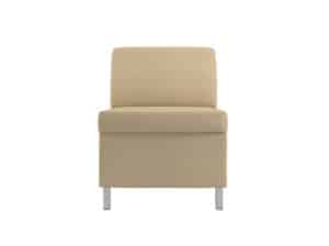 Rally Armless Modular Lounge Seating Chair, with Square Metal Foot