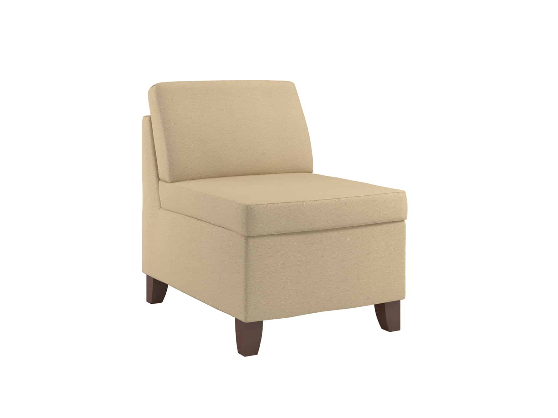 Rally Armless Modular Lounge Seating Chair, with Wood Foot