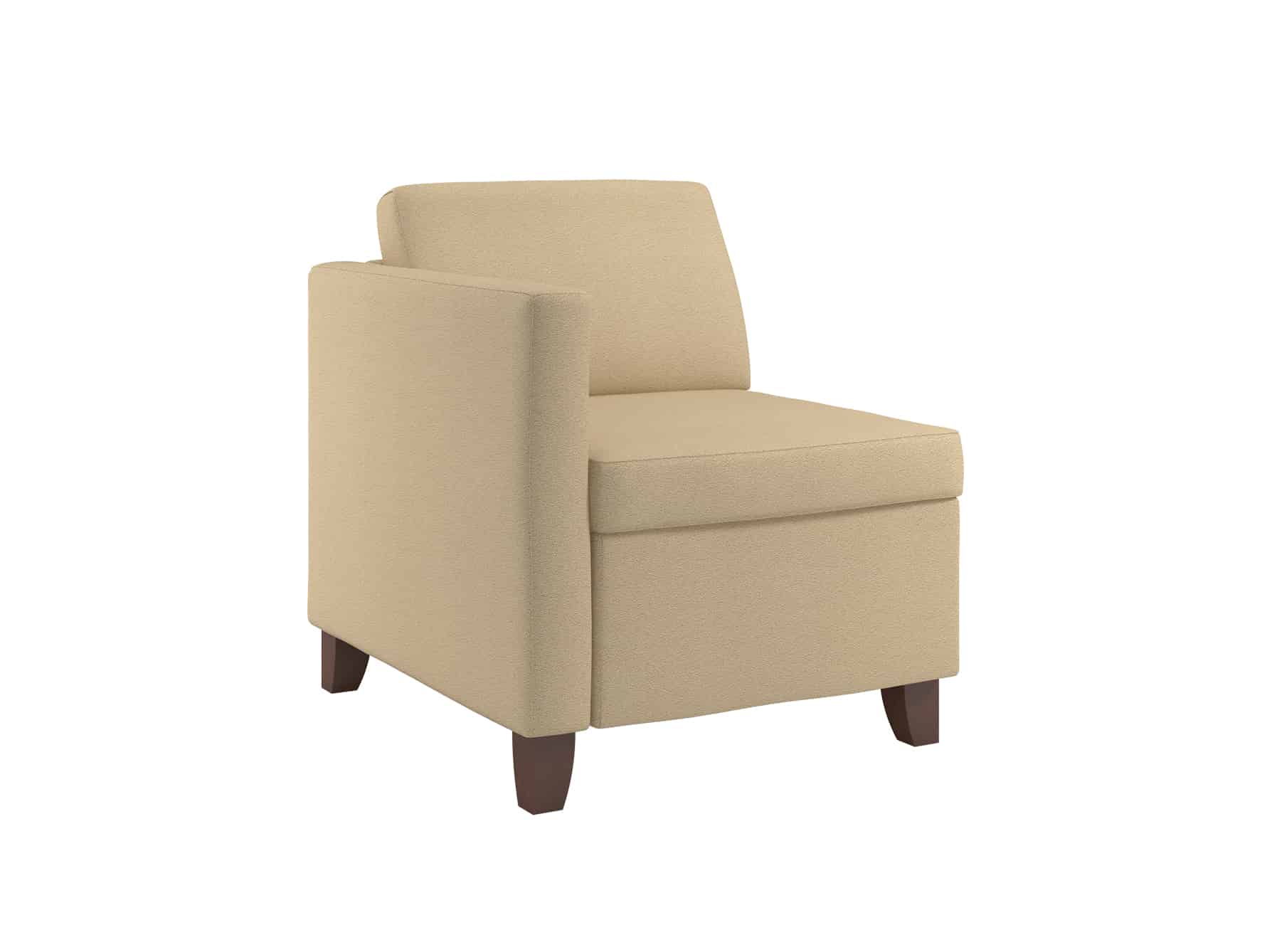 Rally Embrace Chair, with One Arm, Wood Feet