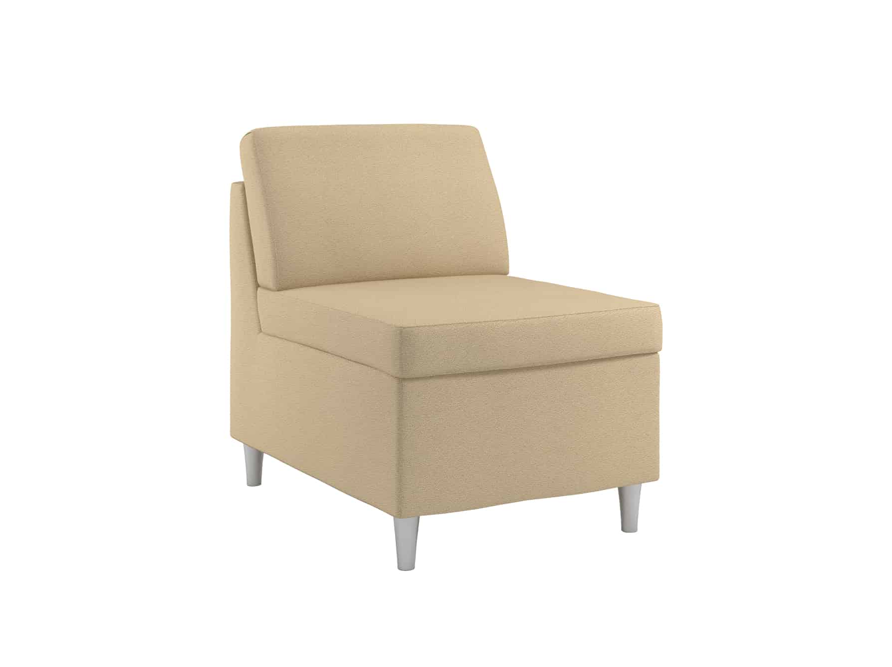 Rally Armless Modular Lounge Seating Chair, with Round Metal Foot