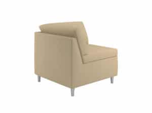 Rally Modular Corner Chair with Round Metal Feet