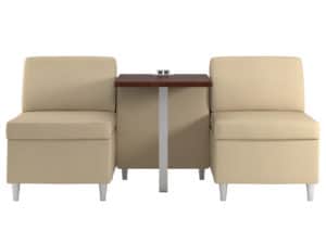 Rally Integrated Table, with Round Metal Feet