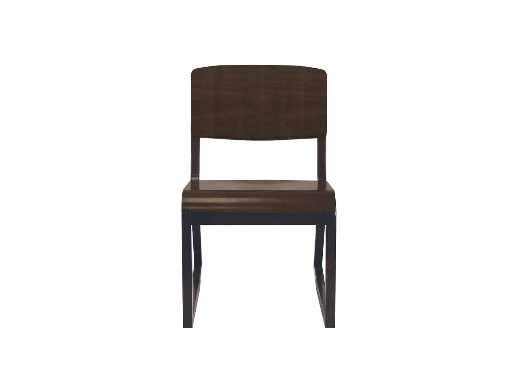 Front view of PlyWedge 2-Position Chair in Walnut Finish
