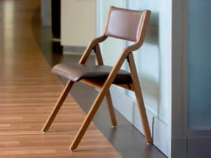 PlyFold Chair, with upholstered seat and back