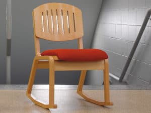 PlyLok Chair, with upholstered seat and wood back