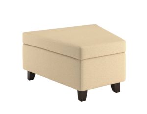Rally Wedge Ottoman, with wood feet