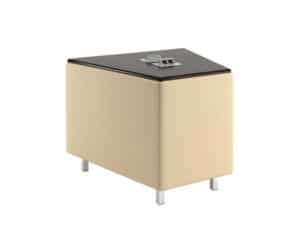 Rally Wedge Table, with Power and Square Metal Feet