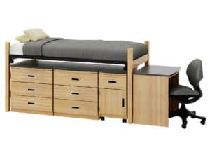 zTrak Jr Loft with zLok Jr Loft with zTrak Bed System and zLok, with Trey Chair