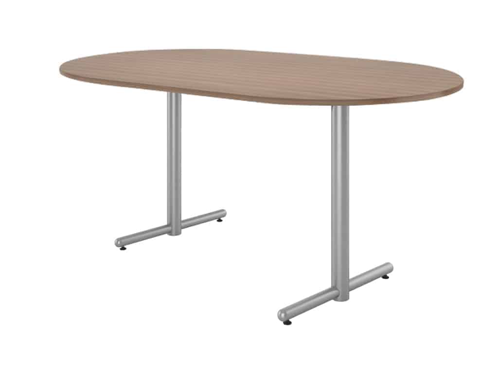 Tubular Table with T-Base and Racetrack Top