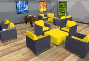 Rally Lounge 3D Rendering Layout