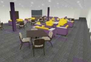Rally Lounge, PlyLok & Tables 3D Rendering Layout
