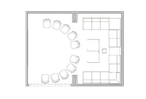 Trey® Floor Rockers, Rally Lounge Layout Drawing