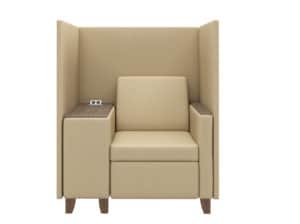 Front View of Rally Privacy Compose Chair with Power Option