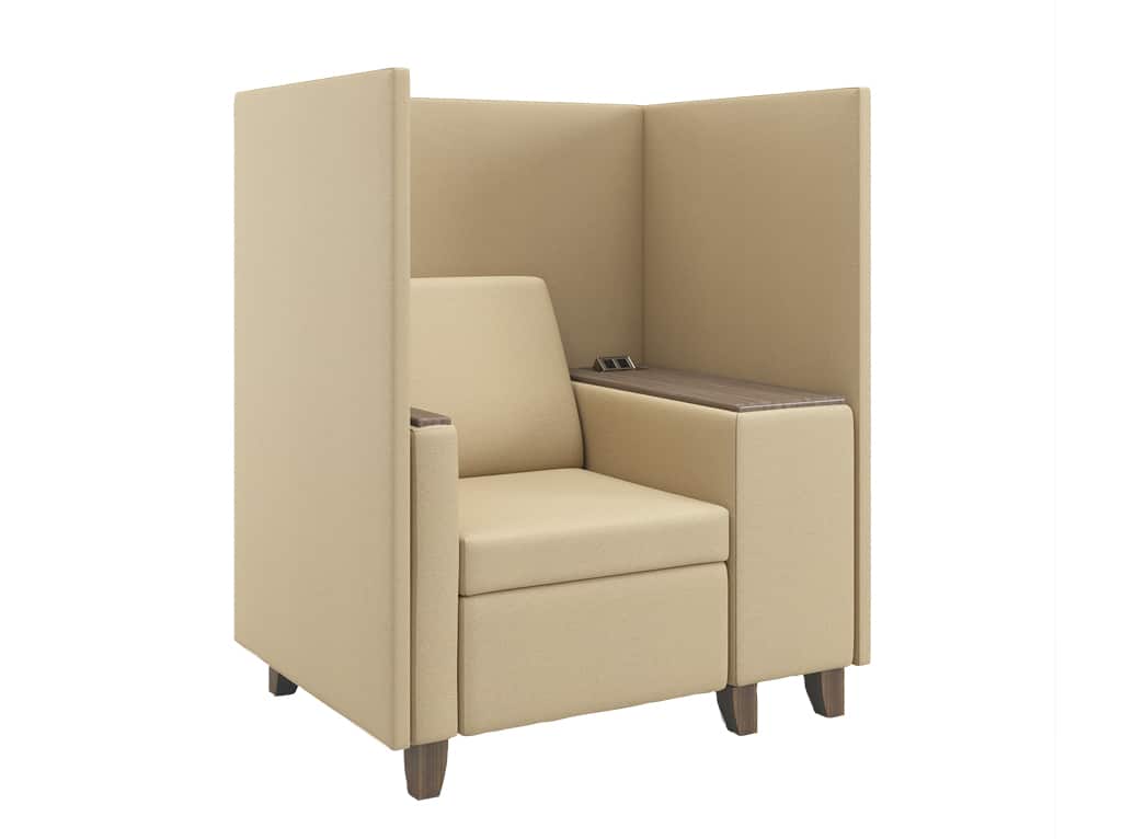 Three Quarter View of Rally Privacy Compose Chair with Power Option