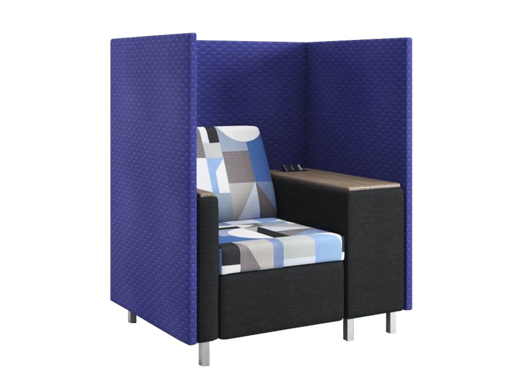 Three Quarter View of Rally Privacy Compose Chair with Power Option and zoned fabric