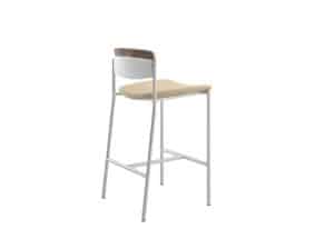 Bar Stool with Uph Seat and Low Wood Back Rear view of 69UP25US Upland Bar Stool, Uph Seat, Low Wood Back