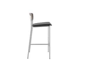 Bar Stool with Poly Seat and Low Back Side view of 69UP25 Metal Bar Stools, Poly Seat, Plastic Back
