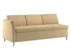Three Quarter view of Rally Aspire Sofa with 1 Upholstered Arm