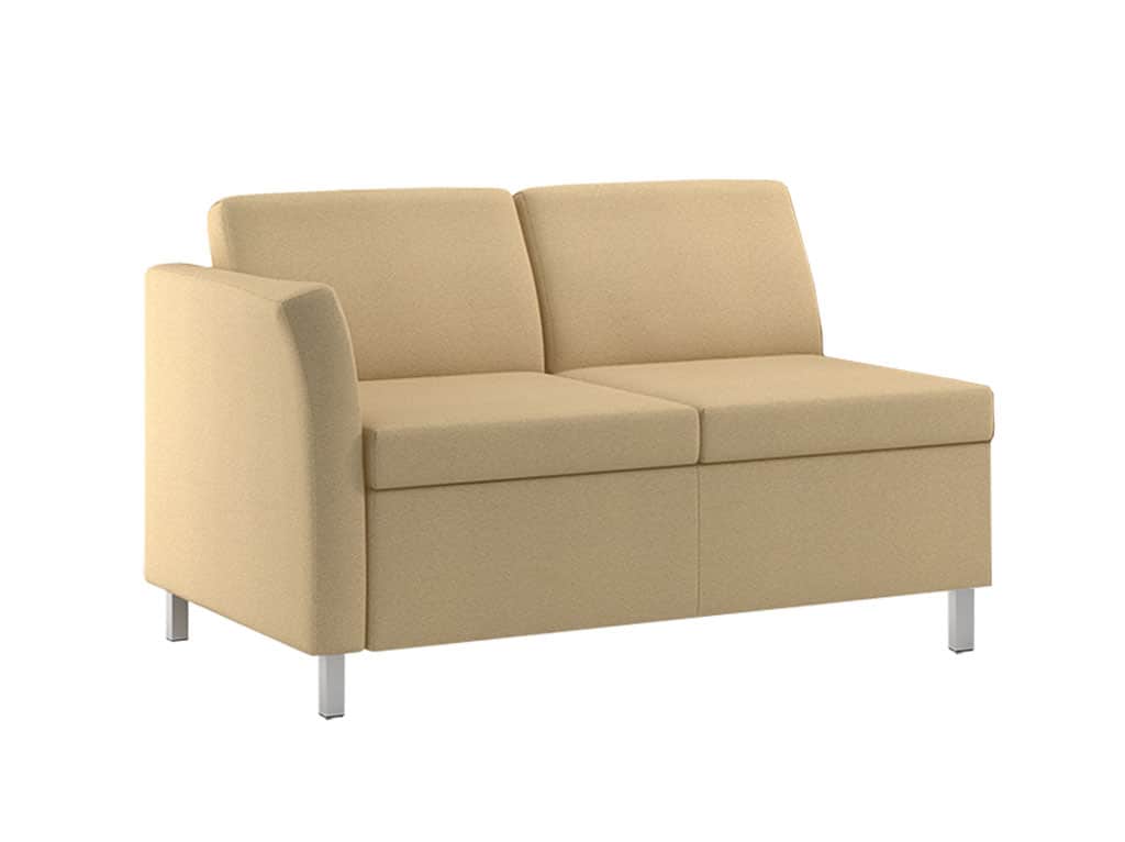 Three Quarter view of Rally Aspire Loveseat with 1 Upholstered Arm
