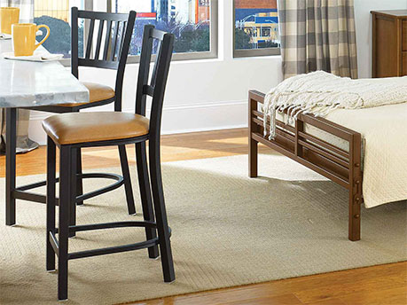 Bistro Bar Stools at Bar Height Counter in Student Suite