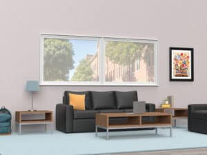 College dorm with student furniture