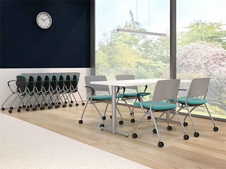 Delta Arm Chairs with Casters at Tubular Multi-Purpose Table