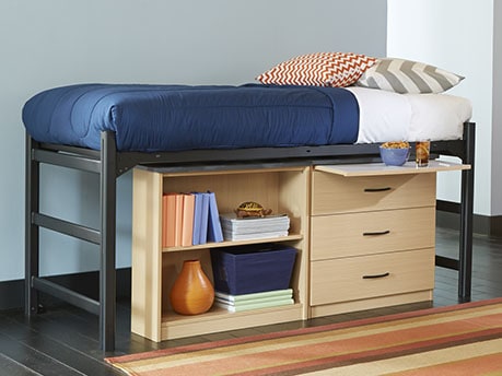 Merit Jr. Loft Bed, Merit 3 Drawer Chest, and Bookshelf