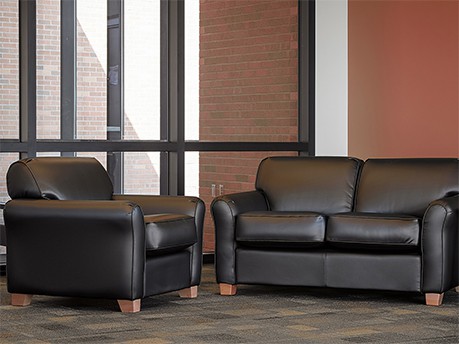Moment Loveseat and Chair in Student Lounge Area on College Campus