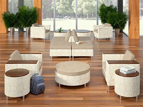 Rally Renewable Modular Seating in Lounge Area of College Campus