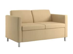 Rally Embrace Loveseat Three Quarter View of Rally Embrace Loveseat with Square Metal Feet