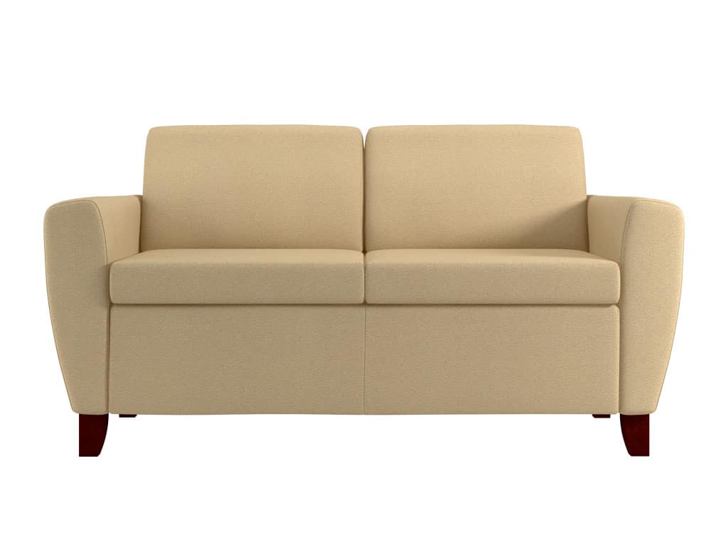 Front View of Rally Indulge Loveseat with Wood Feet
