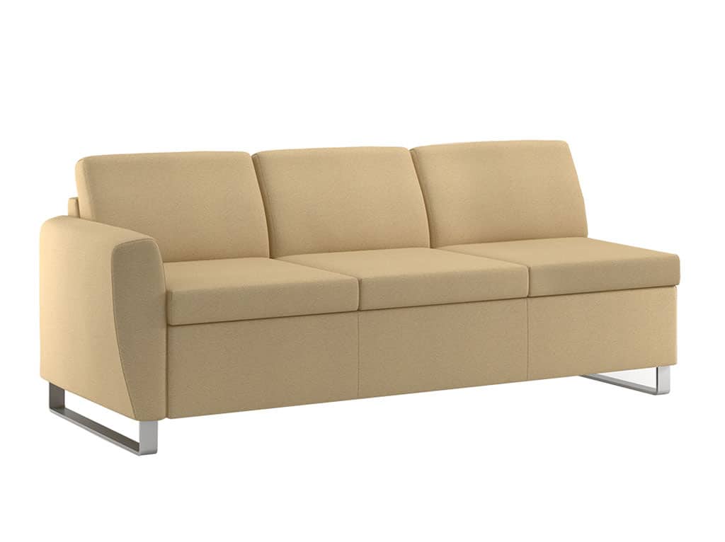 Three Quarter View of Rally Indulge Sofa with 1 Arm and Sled Base