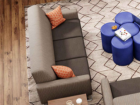 Arial View Chill Sofa in Common Area of Student Suite