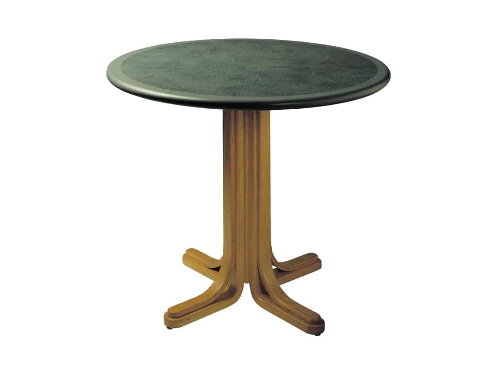 Wood Base Pedestal Table with Round Top