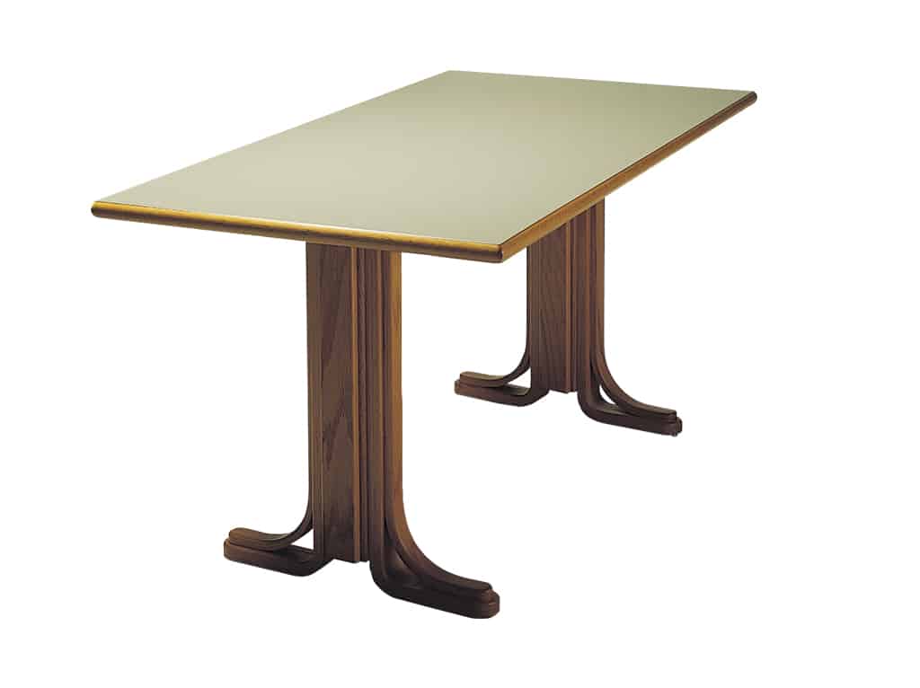 Half Pedestal Wood Base Table