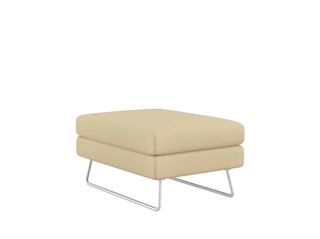 Chill Inline Ottoman with Upholstered Top and Tubular Metal Legs