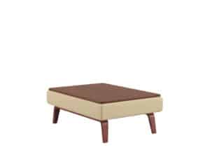 Inline Ottoman with Laminate Top Chill Inline Ottoman with Laminate Top and Wood Rail Legs